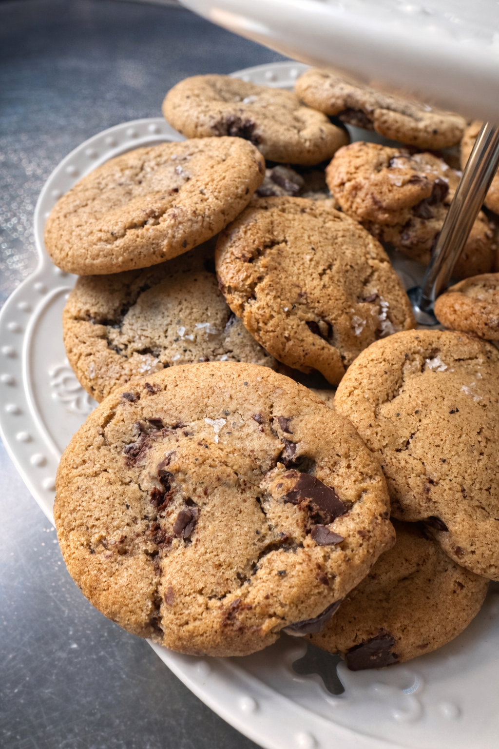 Cookies on a white plate with a spoon