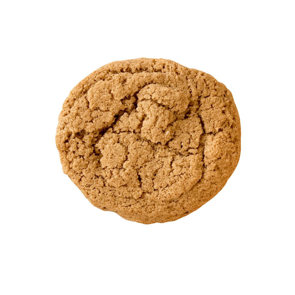Single cookie on a white background